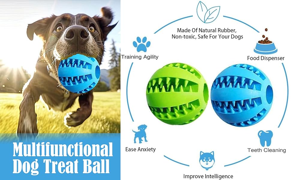 2-Pack Interactive Puzzle Balls – Treat Dispensing & Teething Toys for Dogs