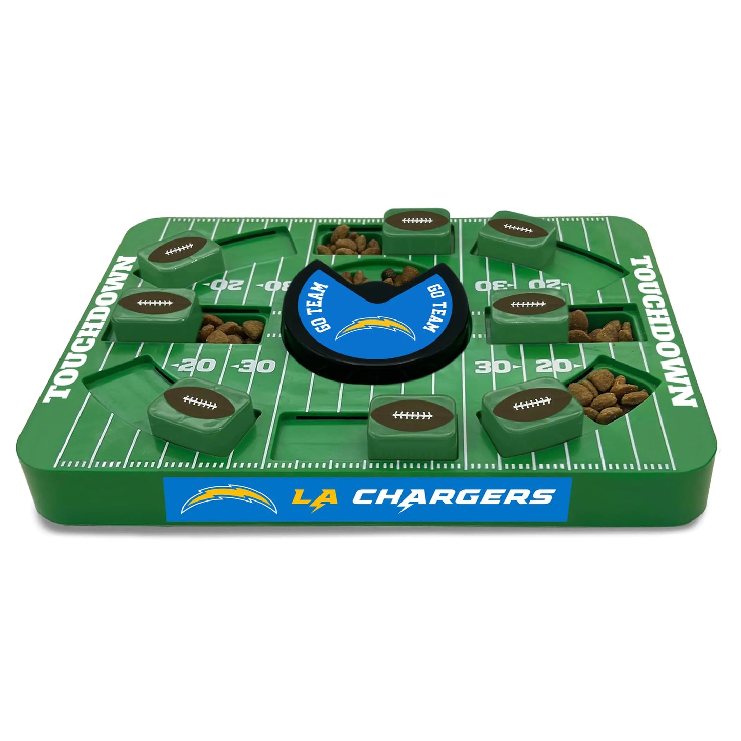 Pets First NFL Puzzle Treat Toy – Large Interactive Dog Feeder (Chargers)