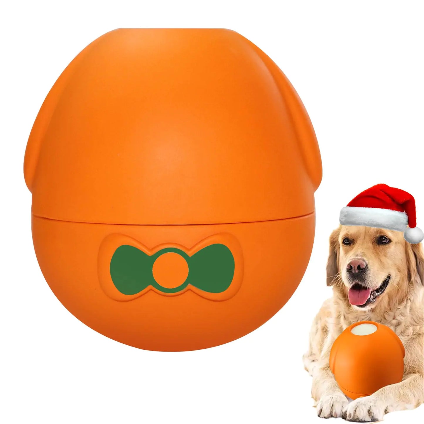 Yipetor Wobbler Treat Dispensing Dog Toy – Large Durable Rubber (Tangerine)