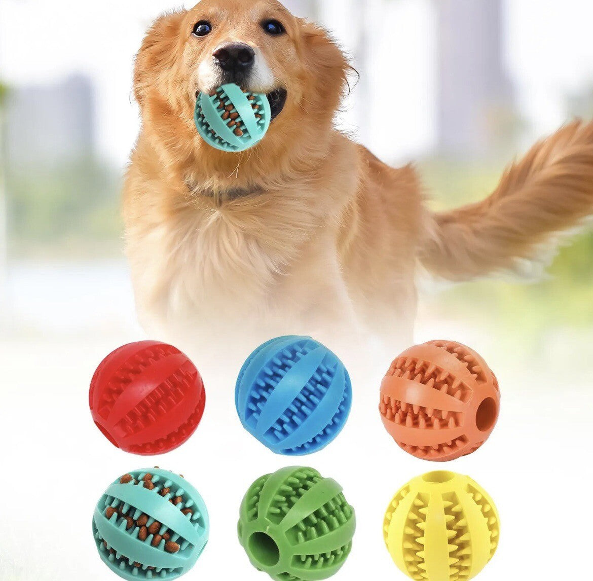 2-Pack Interactive Puzzle Balls – Treat Dispensing & Teething Toys for Dogs