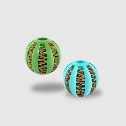 MDEHOPET 2-Pack Dog Treat Dispensing Balls – Durable Rubber Chew Toys for Teeth Cleaning, Training & Boredom Relief