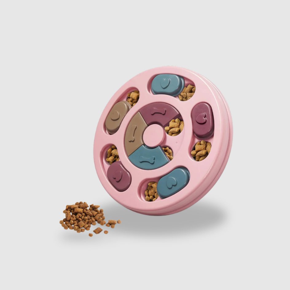 Dr. Catch™ SmartFeeder – Interactive IQ Puzzle Toy for Small Dogs (Pink)