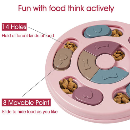Dr. Catch™ SmartFeeder – Interactive IQ Puzzle Toy for Small Dogs (Pink)