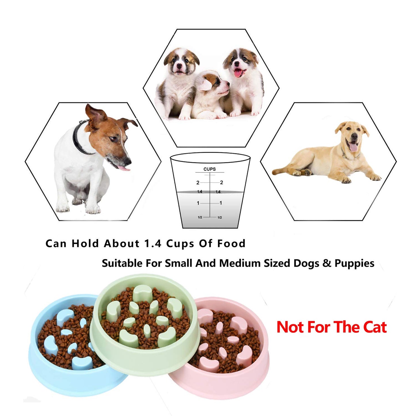 IRIS USA™ SmartBowl – 2-Cup Slow Feeder for Small & Short-Snouted Dogs (Beige/Black)