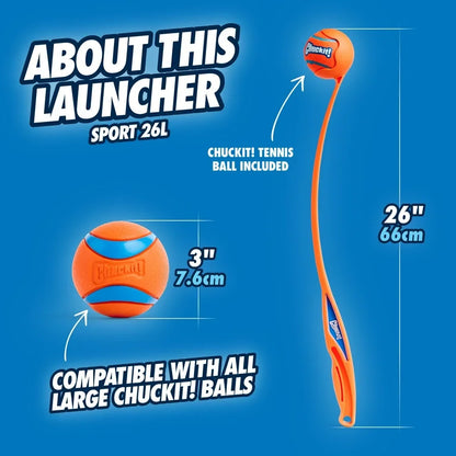 Chuckit! Classic 26M Ball Launcher – Durable Dog Fetch Toy (66 cm, Medium Ball Compatible)
