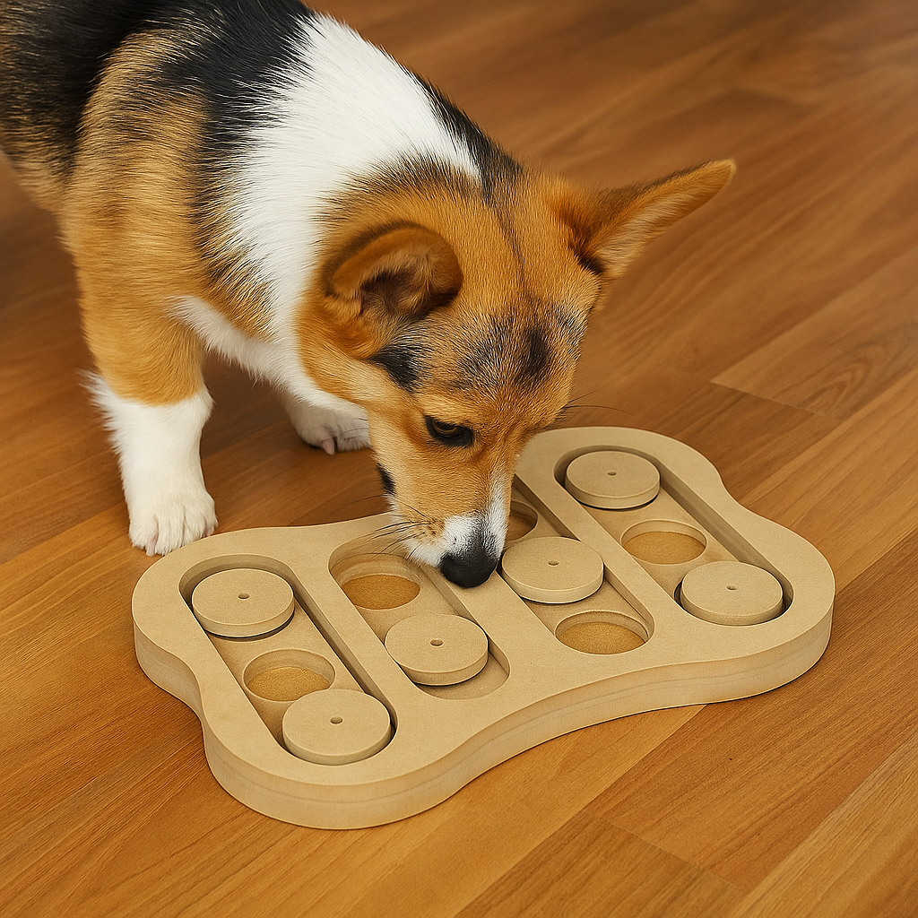 Ethical Pet Seek-A-Treat Shuffle Bone – Interactive Dog Puzzle Toy for IQ Training & Treat Hunting