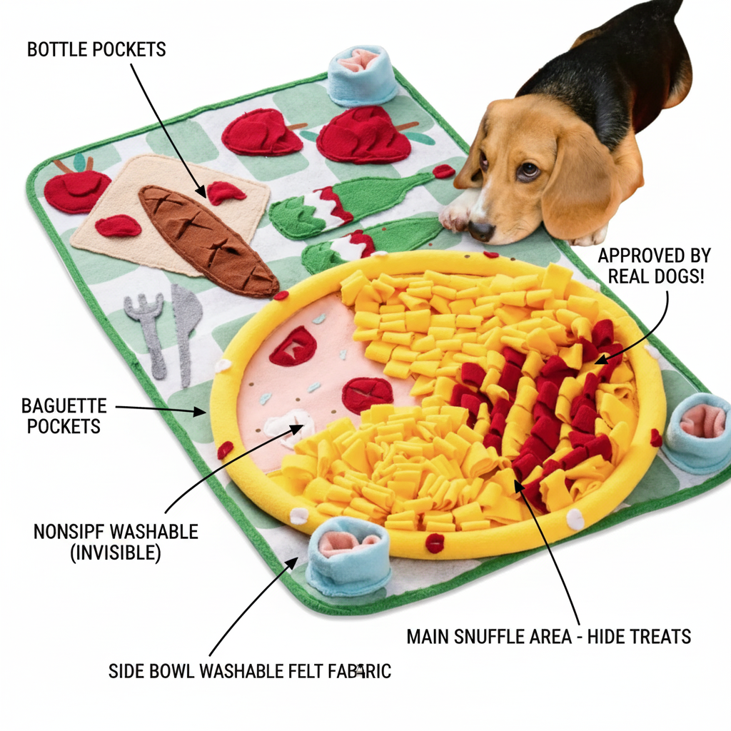 PawPicnic™ Snuffle Mat – Interactive Foraging & Slow-Feeding Mat for Dogs (Medium)