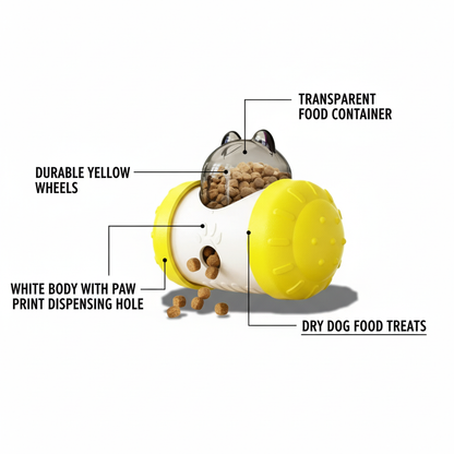 JXGSSLJX™ Roll-N-Reward Ball – Interactive Treat & Puzzle Toy for Smart Small Dogs