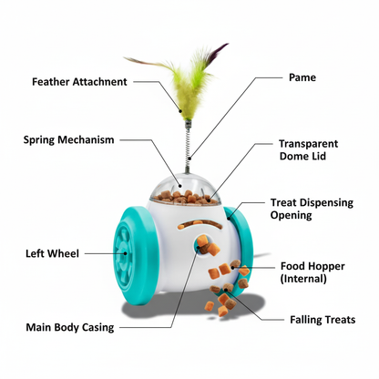 Interactive Roller Treat Dispenser – Slow Feeder Puzzle Toy for Dogs & Cats | Adjustable Food-Dispensing Toy for Digestion & IQ Training