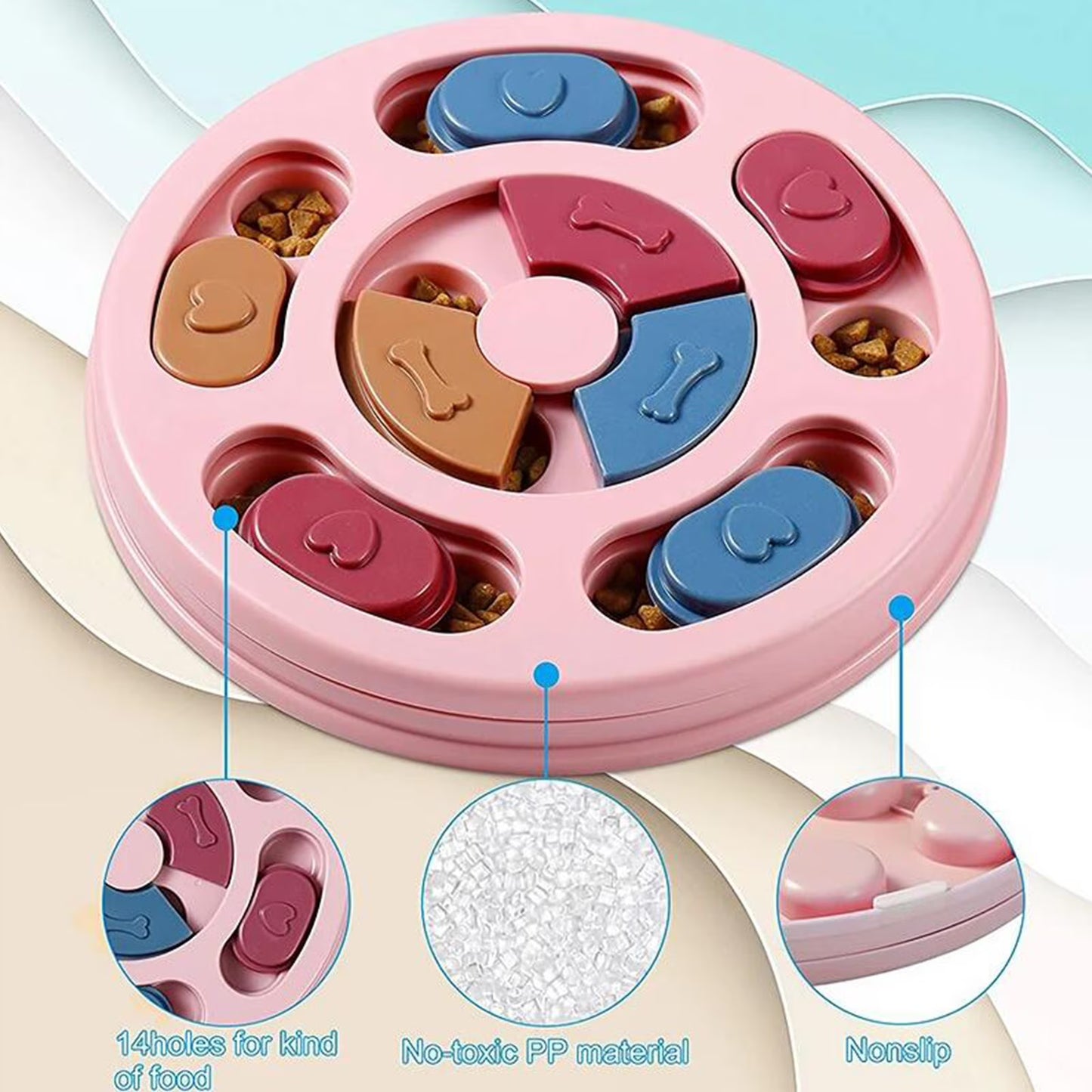 Dr. Catch™ SmartFeeder – Interactive IQ Puzzle Toy for Small Dogs (Pink)