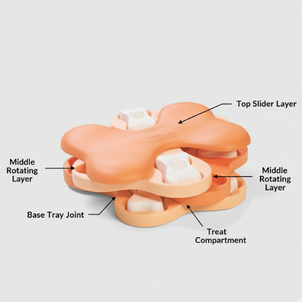 Outward Hound Puppy Tornado – Level 2 Interactive Treat Puzzle Toy for Smart Dogs & Puppies (Pink)