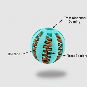 MDEHOPET 2-Pack Dog Treat Dispensing Balls – Durable Rubber Chew Toys for Teeth Cleaning, Training & Boredom Relief