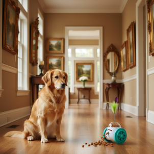 Interactive Roller Treat Dispenser – Slow Feeder Puzzle Toy for Dogs & Cats | Adjustable Food-Dispensing Toy for Digestion & IQ Training