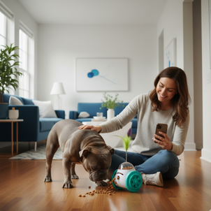 Interactive Roller Treat Dispenser – Slow Feeder Puzzle Toy for Dogs & Cats | Adjustable Food-Dispensing Toy for Digestion & IQ Training